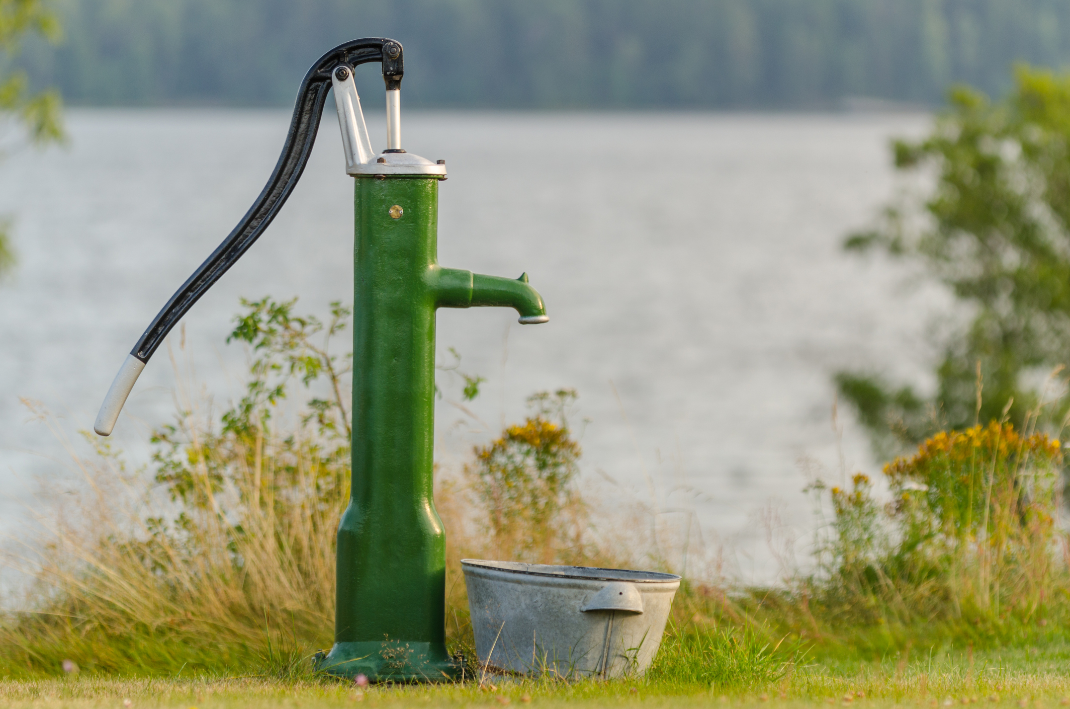 Well water hand pump.